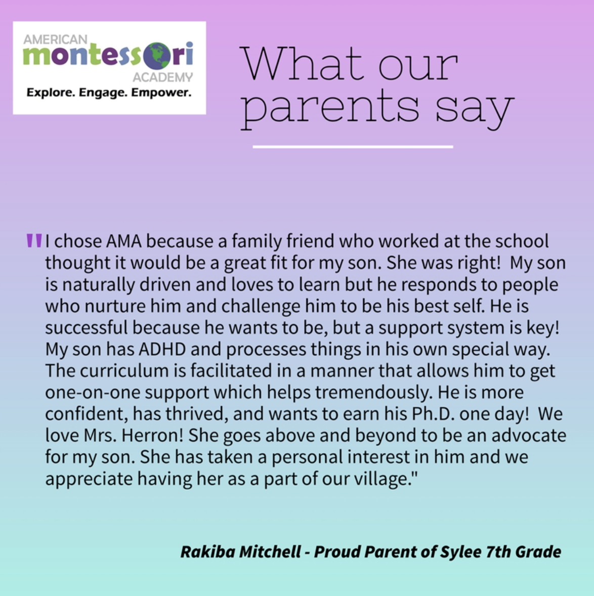 What our parents say